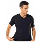 Tutku 3 Adet Siyah Renk V Yaka Atlet Fanile