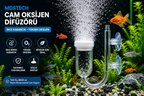Cam Akvaryum Oksijen Difüzörü Vantuzlu Hava Taşı Nano Air Stone İnce Kabarcık Üreten Balık Tankı O2 Difüzörü