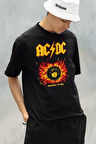 AC DC Highway To Hell Baskılı Unisex Oversize Rock Metal Tişört