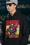 Deadpool x Wolverine Baskılı Unisex Oversize Marvel Karakter Hoodie