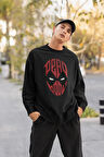 Deadpool Maske Baskılı Unisex Oversize Film Karakteri Sweatshirt