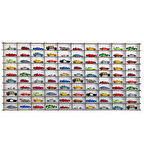 100 Araçlık Beyaz Yatay Hobi Araba Rafı (Hot Wheels, Matcbox)