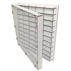 Şeffaf Kapaklı Ahşap Beyaz Hobi Oyuncak Araba Rafı