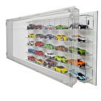 Şeffaf Raflı Şeffaf Kapaklı Hobi Araba Rafı 25'li