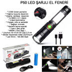 Geniş Açılı P50 Led Şarjlı EL Feneri Watton Wt-601