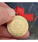 22 Ayar Altın Kaplama Kulplu Tarihli Imitasyon Çeyrek Altın