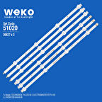 6020 36827X3 JL.D43081330-044AS-M 3 ADET LED BAR BÖLÜNMÜŞ 6 ADET LED BAR