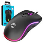 SM-M9 1000 DPI USB RGB RAİNBOW LEDLİ SİYAH 3D OPTİK LED MOUSE