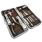 Buffer® Çantalı Manikür Pensi Profesyonel Ve Manikür Pedikür Seti 13 Parça Tırnak Eti İtici Ve Cımbı