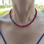 yakut taşı tasarım choker, tasarım choker, tasarım taş kolyeler, burç kolyesi, hediye akik taşı kolye, bordo doğal taş, yıldönümü hediyesi, minimal taş kolye