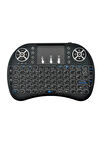 Tv Box Ps3 Uyumlu Kablosuz Dokunmatik Işıklı Şarjlı Touchpadli Mini Q Klavye