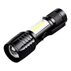 Wison Ws-5454 Taktik El Feneri Usb Şarj Edilebilir Kamp Feneri Cob Zumlanabilir Mini Taşınabilir El