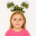 Doğum Günü Kutlaması İçin Sarı Taç – Işıltılı Yazılı Parti Tacı