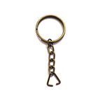 Anahtarlık Halkası, Halka + Zincir + Üçgen, 24Mm, Antik, 1 Adet