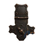 Dekoratif Anahtarlı Sandık Askısı - 40X55Mm, Oksit, 1 Adet