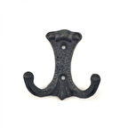 Antika Tarz Dekoratif Pirinç Anıt Çiftli Vestiyer Askı - 85X72 Mm, Oksit