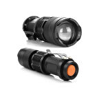 Km-87 Polis Tipi Zoomlu Şarjlı Metal Dağ Kamp Cep Feneri Cree Led 2300 Lumens