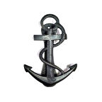 Antika Tarz Dekoratif Pirinç Halatlı, Çapa, Denizci, Gemici Kapı Tokmağı, Taktak - 170X60Mm, Oksit