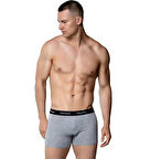 6 Adet Gümüş Erkek Renkli Likralı Spor Boxer 3074