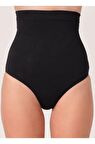 Sistina Kadın Siyah Dikişsiz Yüksek Bel Slip Külot Korse 780