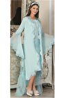 Mecit 5026 Kadın Hamile Lohusa Turkuaz Sabahlık Gecelik Takımı