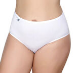 12 Adet Gümüş Kadın Likralı Bato Külot Beyaz 3042