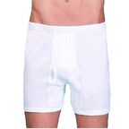 Sedef Yıldızı Erkek Penye Arjantin Külot Boxer Pamuklu Beyaz