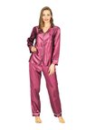 Sistina Kadın Mor Saten Uzun Kollu Pijama Takımı 1613