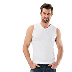 6 Adet Anıt Erkek Ribana V Yaka Sıfır Kol Fanila Atlet 1110