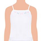 6 lı Paket Tutku Kız Çocuk İp Askılı Atlet Beyaz % 100 Pamuk