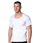 12 li Paket Cihan Yıldız Erkek Penye Bisiklet Yaka Atlet Beyaz