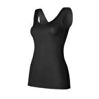 3 Adet Yıldız Kadın Ribana Kazayağı Geniş Askılı Atlet Siyah 2258