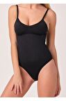 Sistina Kadın Siyah Dikişsiz Kancalı Body Korse 755