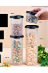 Tupperware Oval Yuvarlak Siyah 4 Lü Set Esc