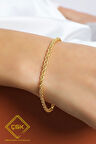2 mm Halat Zincir Altın Bileklik