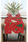 Yılbaşı Temalı Dijital Baskılı Runner Örtüsü Christmas 40x140 cm