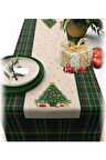 Yılbaşı Temalı Dijital Baskılı Runner Örtüsü Christmas 40x140 cm