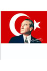 50x75cm Atatürk İmzalı Raşel Kumaş Sopalı Bayrak – Dayanıklı ve Kaliteli Dijital Baskı