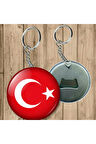 Türk Bayraklı Anahtarlık - Açacaklı Anahtarlık