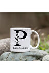 Kişiye Özel P Harfi Bardak - İsim Yazılı Bardak - İsimli Bardak