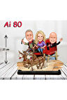 Kişiye Özel Ahşap Biblo - Aile Karikatür Biblo - 3 Kişilik Aile Biblo 22