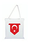 Türk Bayrağı Basılı Bez Çanta - Türk Bayraklı Çanta