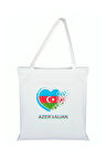 Azerbaycan Baskılı Bez Çanta - Azerbaycan Bayraklı Çanta