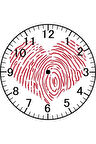 Parmak İzi Model Duvar Saati - Kalpli Saat