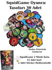 Squid Game Oyuncu Tasoları 30 Adet + 2 Minik Kutu 12 Kart 2 Sticker Hediye Paketinde Gönderim
