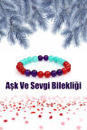 Aşk Ve Sevgi Bilekliği Akik Ametist Akumarin Taşı Doğal Taş Bileklik