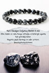 Karlı Obsidyen Doğaltaş Bileklik 8 Mm ( Taş Hediyeli )(negatif Duygu, His Ve Enerjiye Karşı Kalkan )