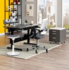 Creo Mobili Yükseklik ve Eğim Ayarlı, Vega Delüx Bilgisayar ve Çalışma Masası Takımı Antrasit