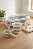 Katlanır Bebek Yıkama Seti 30 lt Küvet 12 lt Kova 1 lt Maşrapa Taşınabilir Bebek Banyo Küveti Gri