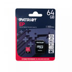 Patriot EP Series 64GB microSDXC V30 A1 U3 Class 10 Hafıza Kartı + SD Adaptör PEF64GEP31MCX